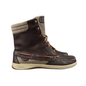 Sperry Shoes Womens 7.5 Boots Hikerfish Lace Up Moc Toe Leather Top Sider Brown